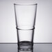 A close-up of a Libbey Customizable Rim Tempered Mixing Glass with a clear rim.