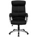 A black Flash Furniture high-back executive office chair with silver accents.