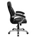 A Flash Furniture black office chair with silver base and arms.