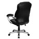 A Flash Furniture black leather office chair with silver arms and base.