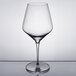 A close-up of a clear Reserve by Libbey red wine glass.