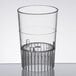 A clear plastic Fineline Quenchers shooter glass with a clear rim.