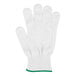 A white glove with a green band on it.