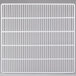 A white polyethylene-coated metal grid shelf with grid lines.