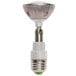A close-up of a Hatco Chef LED light bulb with a green cap.