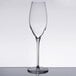 A close-up of a clear Libbey Rivere wine flute.