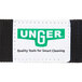 A black fabric Unger tool belt with a white label.