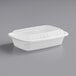 A white rectangular Choice heavy weight plastic container with a lid.