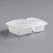 A white Choice rectangular microwavable container with two compartments and a lid.