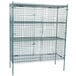 A Regency metal security cage with shelves.