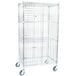 A Regency chrome wire security cage with wheels.