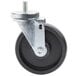 A close-up of a black and silver Turbo Air swivel caster wheel with a metal screw on the end.