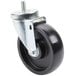 A black and silver Turbo Air 5" swivel caster wheel with a metal screw on the end.
