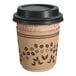 A white paper coffee cup with a black lid.