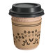 A Choice 10 oz. Kraft paper coffee cup with a black lid.