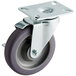 An Avantco swivel plate caster with a metal and plastic wheel.
