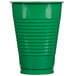 A Creative Converting emerald green plastic cup on a white background.