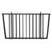 A Metro smoked glass storage basket for wire shelving with black wire and vertical lines.