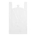 A white plastic Choice t-shirt bag with handles.