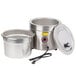 An Avantco stainless steel countertop soup warmer with a lid.