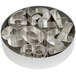A metal container of Ateco stainless steel number cookie cutters.