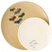 A close-up of a GET Tokyo melamine plate with a flower design on it.