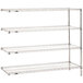 A Metro Super Erecta chrome wire shelving add-on unit with three shelves.