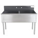 A Advance Tabco stainless steel commercial sink with two compartments.