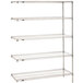 A Metro Super Erecta chrome wire shelving add-on unit with four shelves.