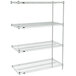 A white Metro Super Erecta wire shelving add-on unit with three shelves.