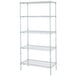 A Metro Super Erecta wire shelving unit with four shelves.
