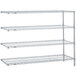 A Metro Super Erecta Brite wire shelving add-on unit with three shelves.