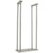 A stainless steel metal pole with a rectangular metal frame on top.