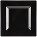 A black square plastic plate with black edges.