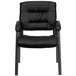 A Flash Furniture black leather executive side chair with metal legs.