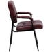 A burgundy leather Flash Furniture office chair with black legs.