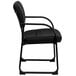 A Flash Furniture black leather executive side chair with a metal sled base.