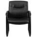 A Flash Furniture black leather executive chair with black frame and arms.