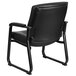 A Flash Furniture black leather executive side chair with a black frame and armrests.