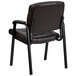 A Flash Furniture brown leather executive side chair with black metal legs.