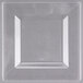 A clear square Visions Florence plastic plate with a square edge.