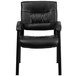 A Flash Furniture black leather executive side chair with black frame and arms.