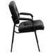 A Flash Furniture black leather executive side chair with armrests.