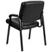 A Flash Furniture black leather executive side chair with black metal legs.