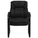 A Flash Furniture black microfiber executive side chair with black metal legs and arms.