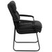 A Flash Furniture black microfiber executive side chair with metal legs and armrests.
