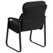 A Flash Furniture black microfiber executive side chair with a black metal sled base.