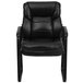 A Flash Furniture black leather executive side chair with a black frame and arms.