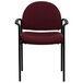 A burgundy Flash Furniture guest chair with black arms and legs.