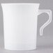 A white Visions plastic coffee mug with a handle.